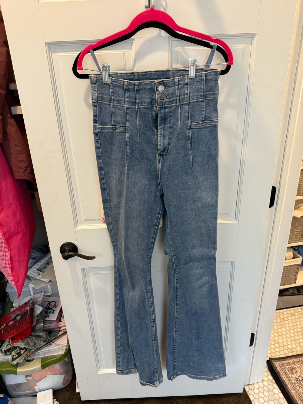 We The Free High-Rise Flare Jeans in Light Blue
